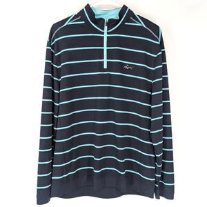 Greg Norman Tasso Elba Attack Life Play Dry Blue Quarter-Zip Sweatshirt Medium